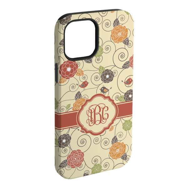 Custom Fall Flowers iPhone Case - Rubber Lined (Personalized)