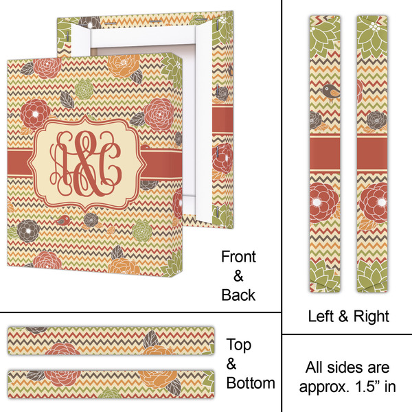 Chevron & Fall Flowers 11x14 - Canvas Print - Approval