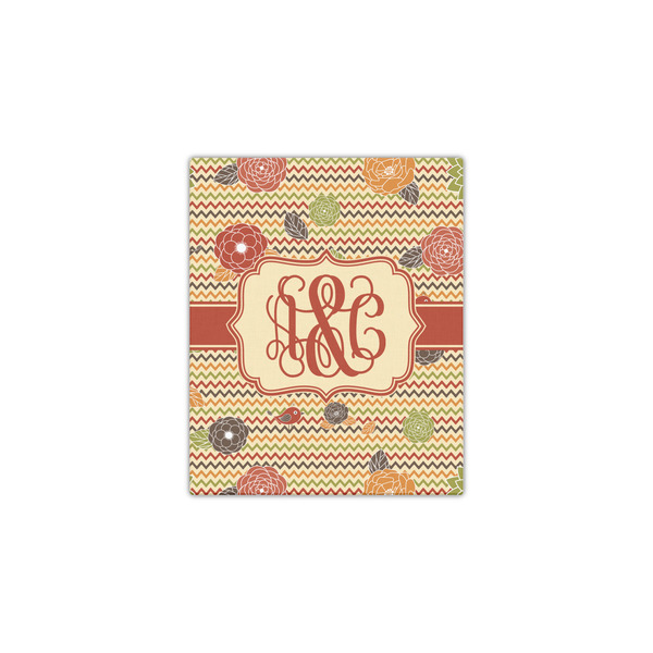 Chevron & Fall Flowers 11x14 - Canvas Print - Front View