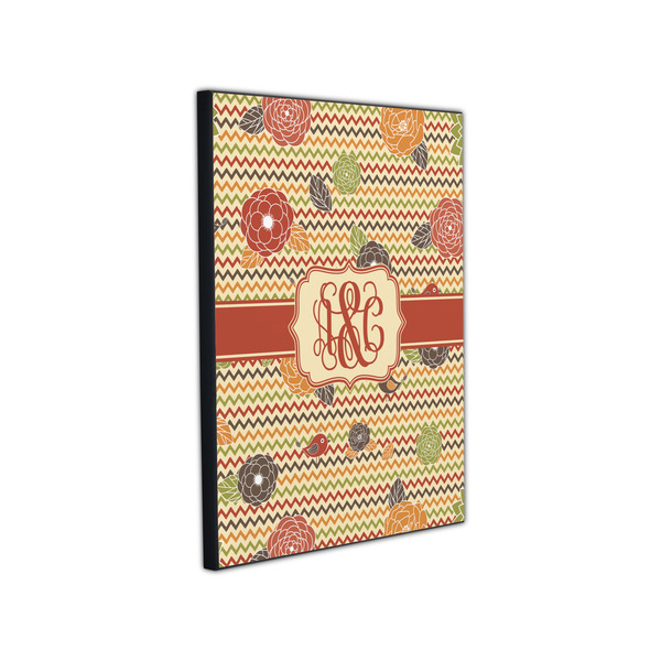 Chevron & Fall Flowers 11x14 Wood Print - Angle View