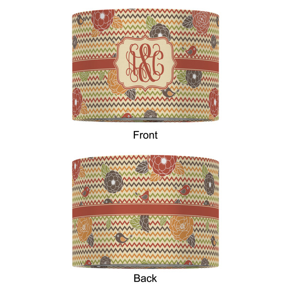 Chevron & Fall Flowers 12" Drum Lampshade - APPROVAL (Fabric)