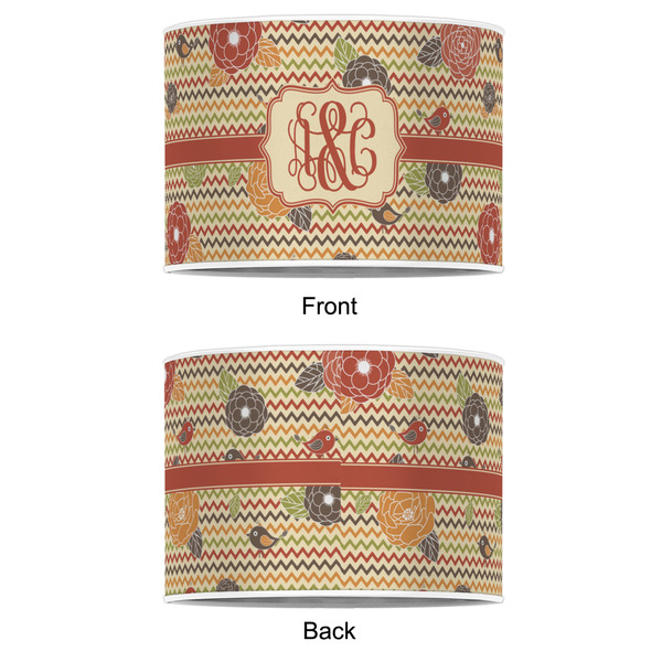 Chevron & Fall Flowers 12" Drum Lampshade - APPROVAL (Poly Film)