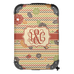 Chevron & Fall Flowers Kids Hard Shell Backpack (Personalized)