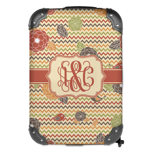 Chevron & Fall Flowers 13" Hard Shell Backpacks - FRONT