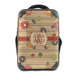Chevron & Fall Flowers 15" Hard Shell Backpack (Personalized)