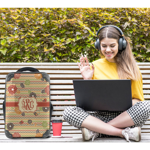 Chevron & Fall Flowers 15" Backpack - LIFESTYLE