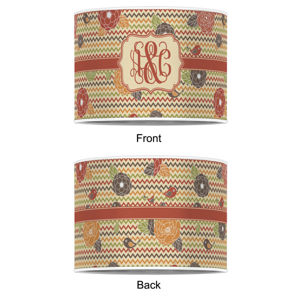 Chevron & Fall Flowers 16" Drum Lampshade - APPROVAL (Poly Film)