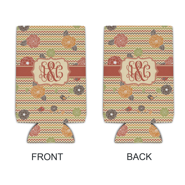 Chevron & Fall Flowers 16oz Can Sleeve - APPROVAL