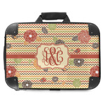 Chevron & Fall Flowers Hard Shell Briefcase - 18" (Personalized)