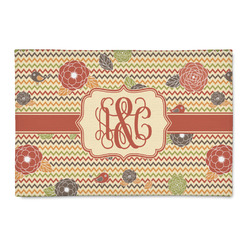 Chevron & Fall Flowers 2' x 3' Indoor Area Rug (Personalized)