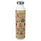 Chevron & Fall Flowers 20oz Stainless Steel Water Bottle - Full Print (Personalized)