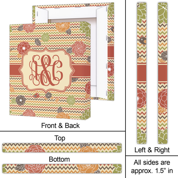 Chevron & Fall Flowers 20x24 - Canvas Print - Approval