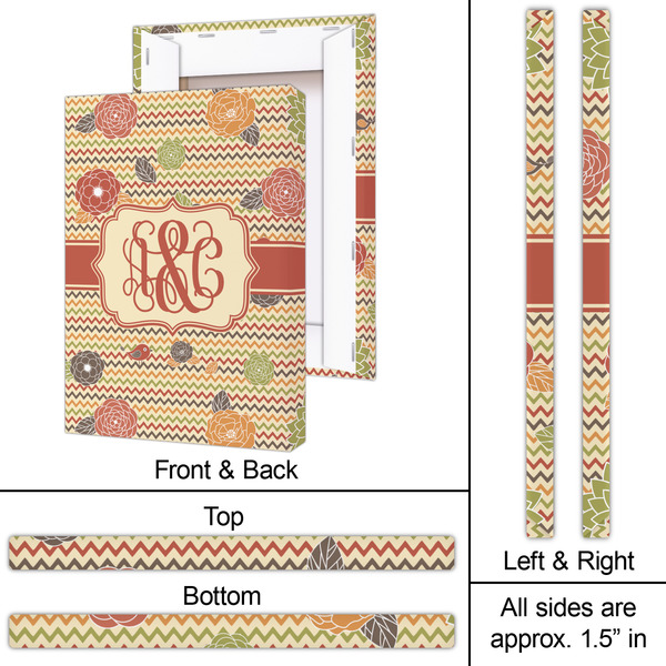 Chevron & Fall Flowers 20x30 - Canvas Print - Approval