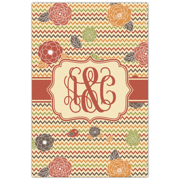 Chevron & Fall Flowers 20x30 - Canvas Print - Front View