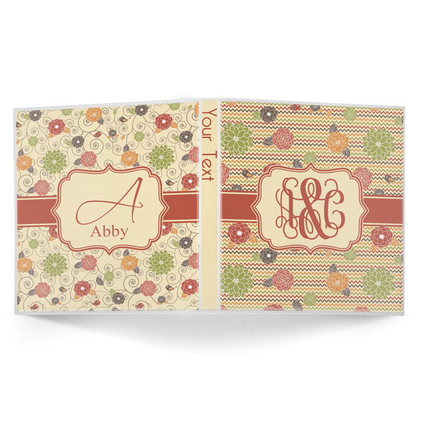 Chevron & Fall Flowers 3-Ring Binder Approval- 1in