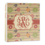 Chevron & Fall Flowers 3-Ring Binder - 1 inch (Personalized)