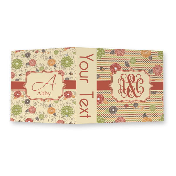 Chevron & Fall Flowers 3 Ring Binders - Full Wrap - 2" - OPEN OUTSIDE