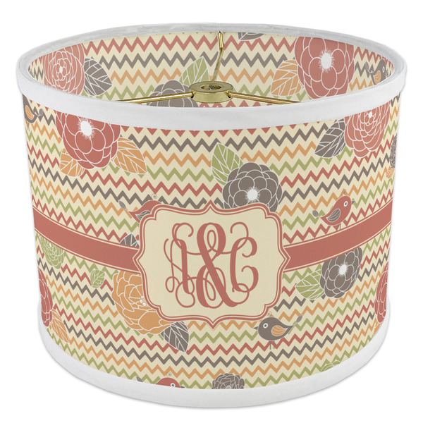 Chevron & Fall Flowers 8" Drum Lampshade - ANGLE Poly-Film