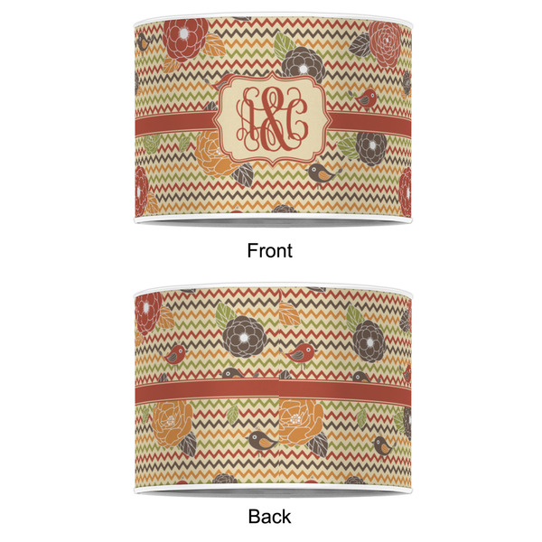 Chevron & Fall Flowers 8" Drum Lampshade - APPROVAL (Poly Film)