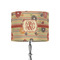Chevron & Fall Flowers 8" Drum Lampshade - ON STAND (Fabric)