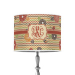 Chevron & Fall Flowers 8" Drum Lamp Shade - Poly-film (Personalized)