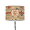 Chevron & Fall Flowers 8" Drum Lampshade - ON STAND (Poly Film)