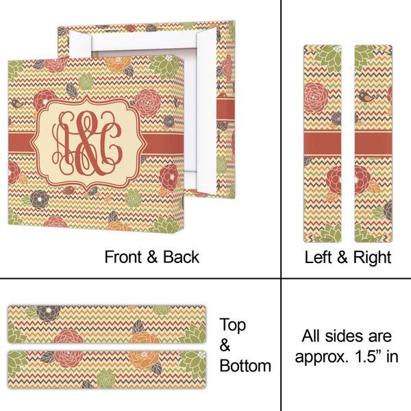 Chevron & Fall Flowers 8x8 - Canvas Print - Approval