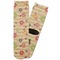 Chevron & Fall Flowers Adult Crew Socks - Single Pair - Front and Back