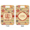 Chevron & Fall Flowers Aluminum Luggage Tag (Front + Back)