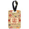 Chevron & Fall Flowers Metal Luggage Tag w/ Couple's Names