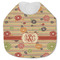 Chevron & Fall Flowers Jersey Knit Baby Bib w/ Couple's Names