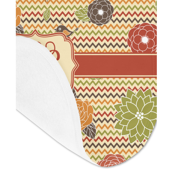Chevron & Fall Flowers Baby Bib - AFT detail