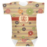 Chevron & Fall Flowers Baby Bodysuit 3-6 (Personalized)