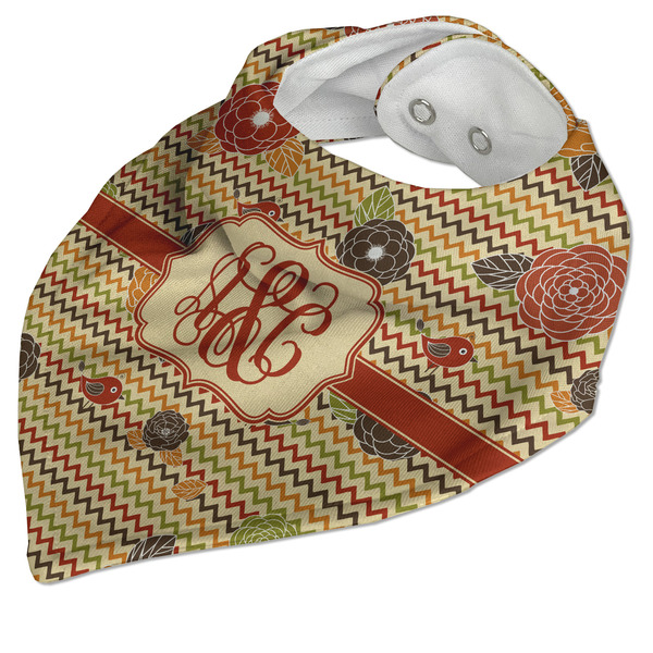 Chevron & Fall Flowers Bandana Closed