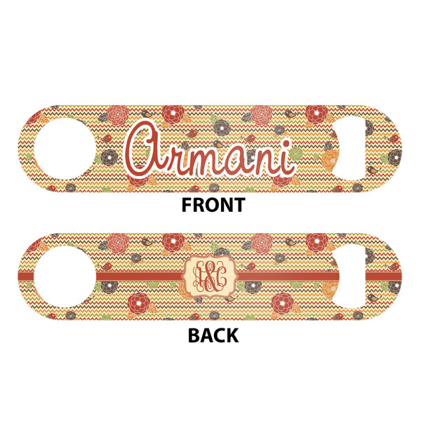 Chevron & Fall Flowers Bar Bottle Opener - White - Approval