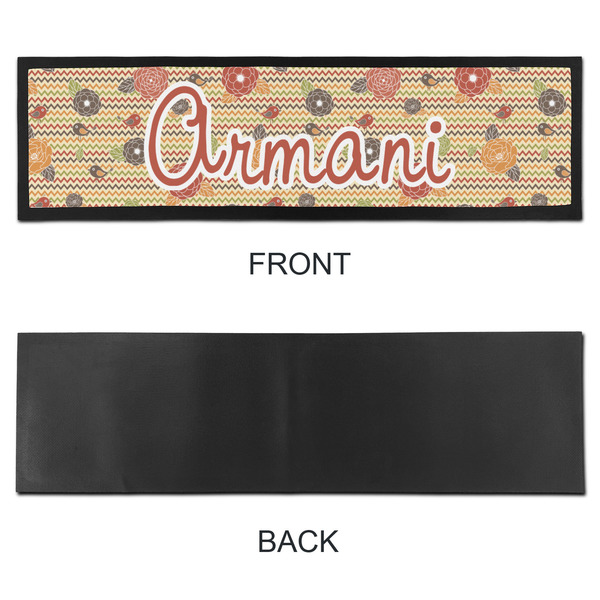 Chevron & Fall Flowers Bar Mat - Large - APPROVAL