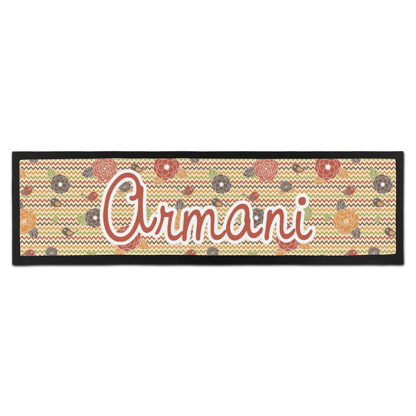 Custom Chevron & Fall Flowers Bar Mat (Personalized)