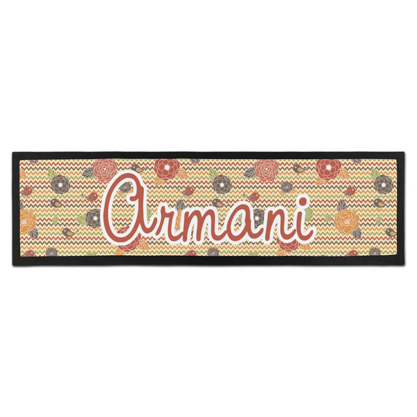 Custom Chevron & Fall Flowers Bar Mat - Large (Personalized)