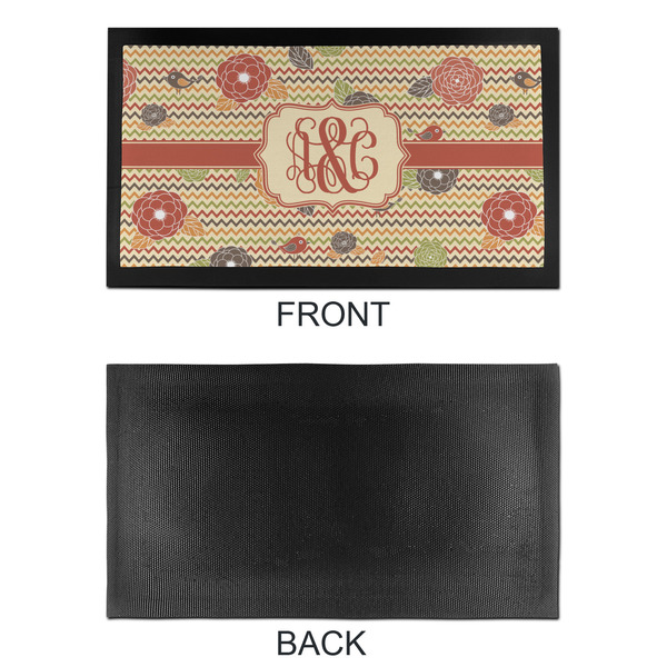 Chevron & Fall Flowers Bar Mat - Small - APPROVAL