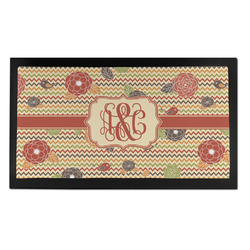 Chevron & Fall Flowers Bar Mat - Small (Personalized)