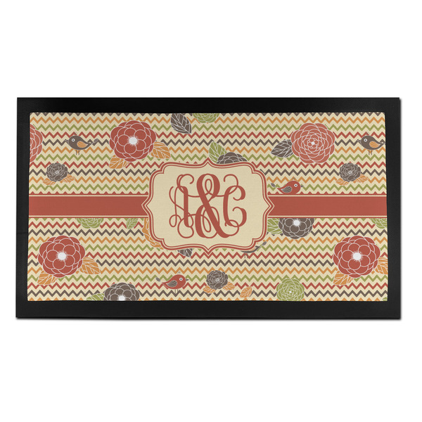 Custom Chevron & Fall Flowers Bar Mat - Small (Personalized)