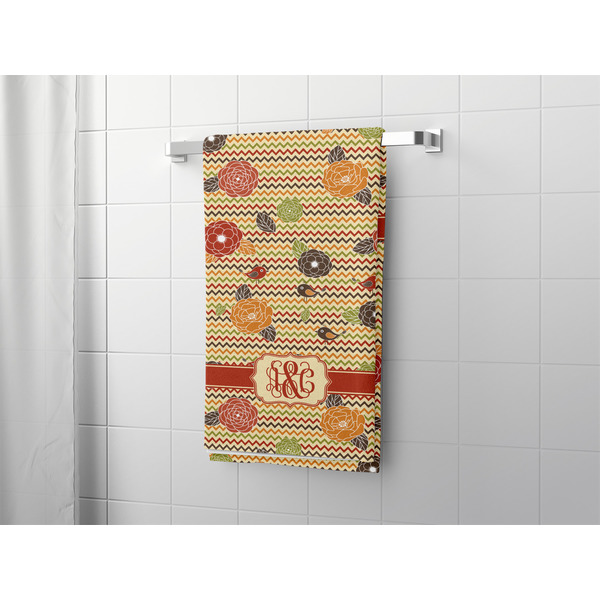 Chevron & Fall Flowers Bath Towel - LIFESTYLE