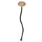 Chevron & Fall Flowers Black Plastic 7" Stir Stick - Oval - Single Stick