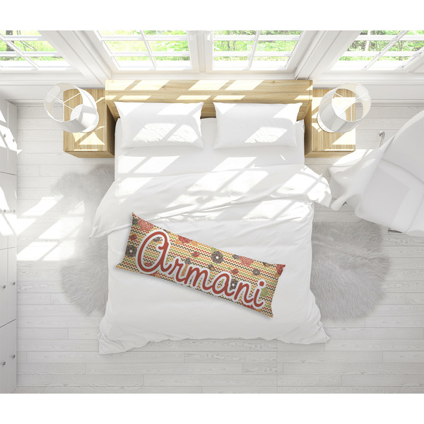 Chevron & Fall Flowers Body Pillow - LIFESTYLE