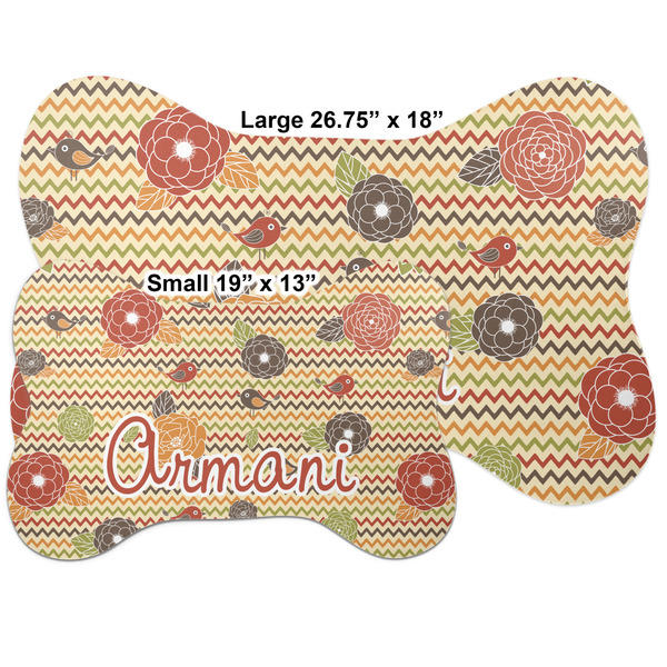 Chevron & Fall Flowers Bone Shaped Mat Comparison