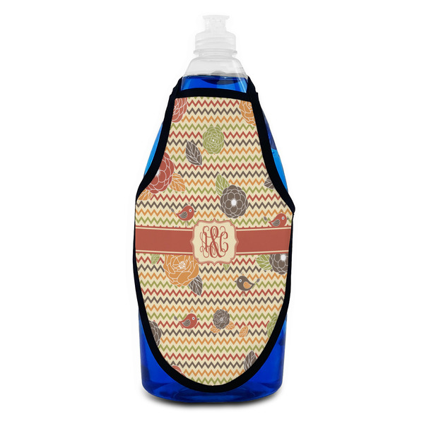 Chevron & Fall Flowers Bottle Apron - Soap - FRONT