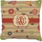 Chevron & Fall Flowers Faux-Linen Throw Pillow 16" (Personalized)