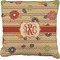 Chevron & Fall Flowers Faux-Linen Throw Pillow 20" (Personalized)