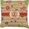 Chevron & Fall Flowers Faux-Linen Throw Pillow 26" (Personalized)