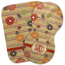 Chevron & Fall Flowers Burp Cloth (Personalized)